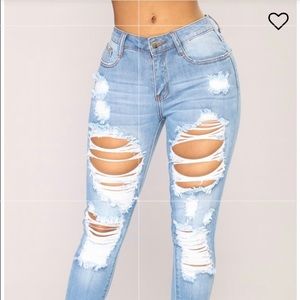 “ Give good love” Fashion Nova Jeans , worn once !
